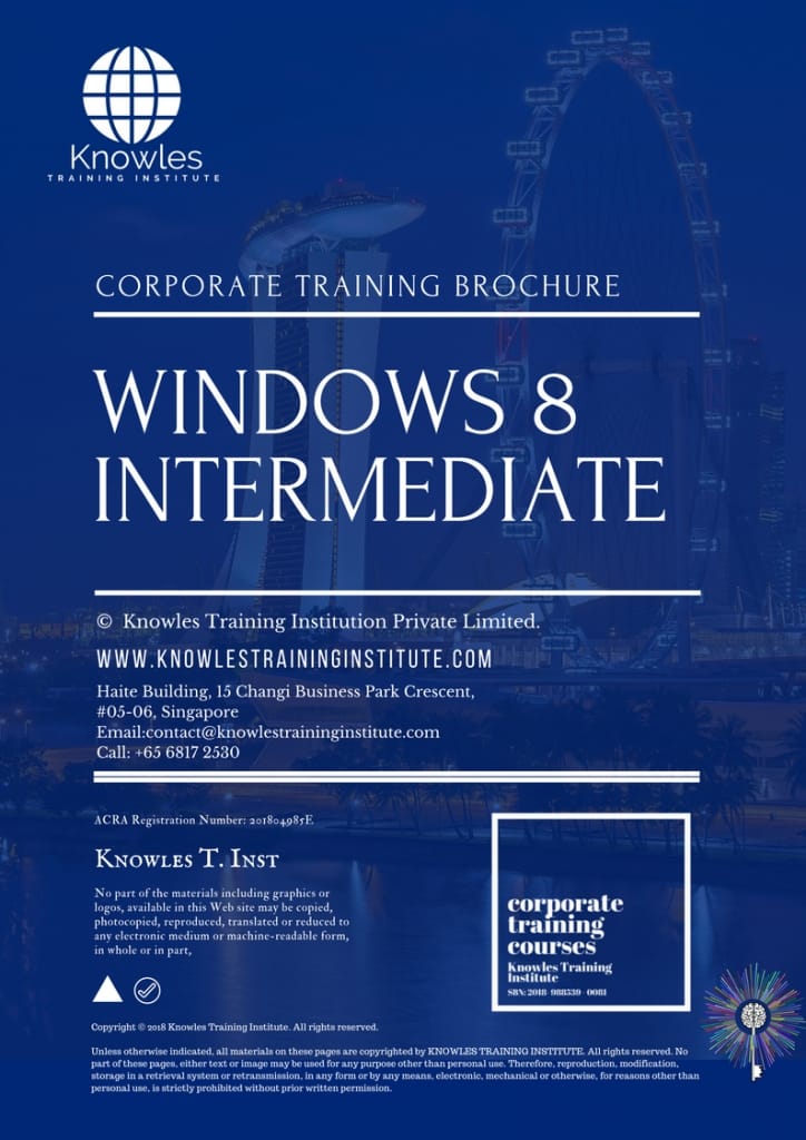 Windows 8 Intermediate Training Course Brochure