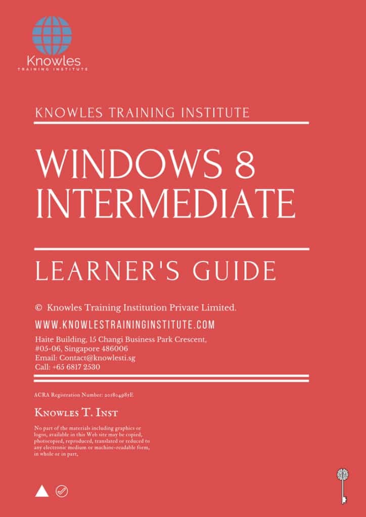 Windows 8 Intermediate Training Course Learner’s Guide