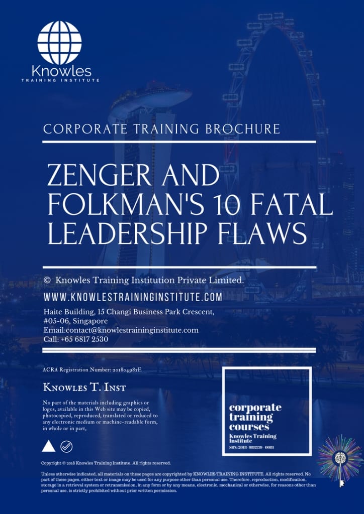 Zenger And Folkman’s 10 Fatal Leadership Flaws Training Course Brochure