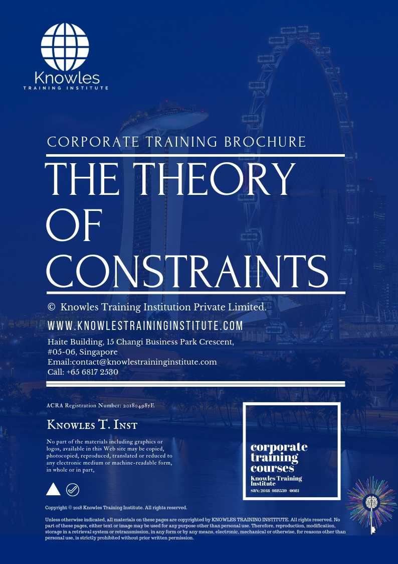 The Theory of Constraints Brochure The Theory of Constraints Brochure