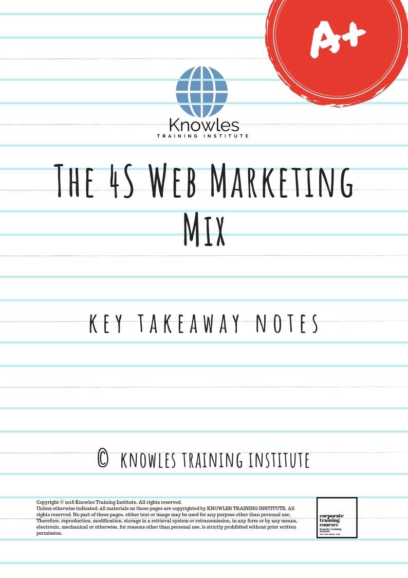 The 4S Web Marketing Mix Key Takeaways Notes