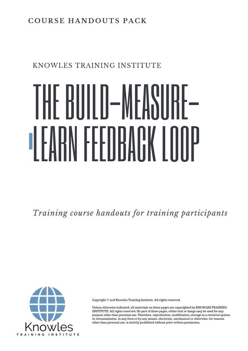 The Build-Measure-Learn Feedback Loop Course Handouts