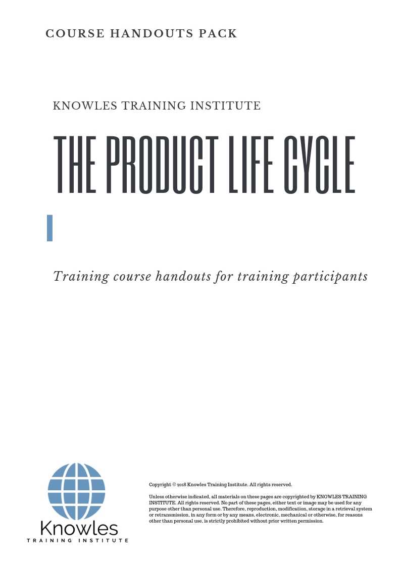 The Product Life Cycle Course Handouts