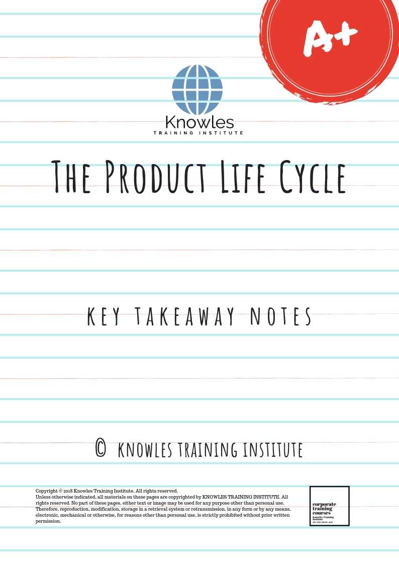 The Product Life Cycle Key Takeaways Notes