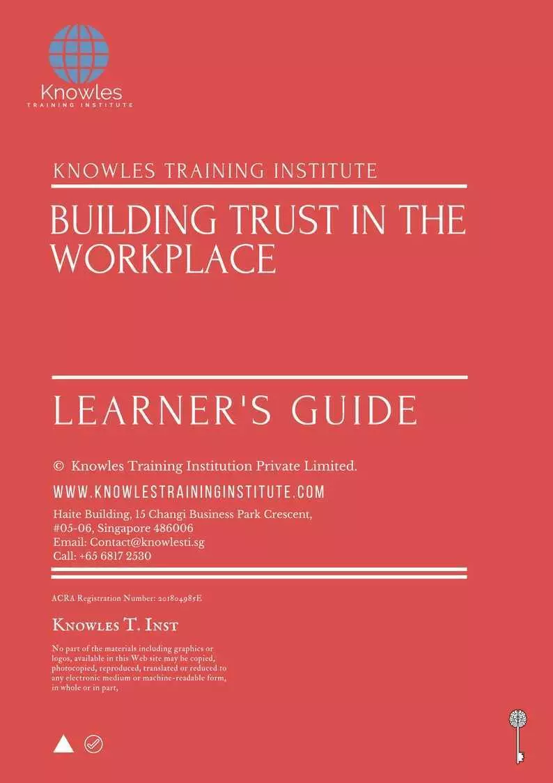 Building Trust In The Workplace Course