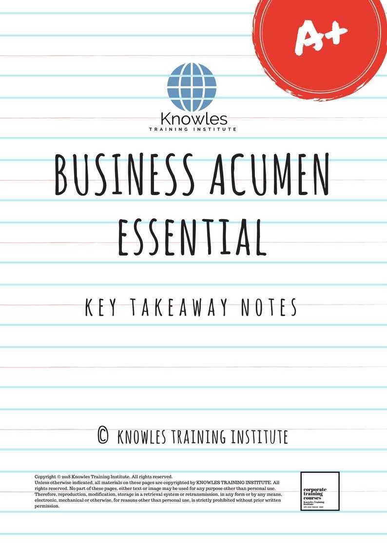 Business Acumen Training Course