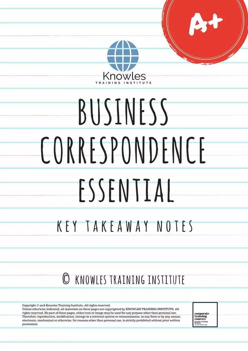 Business Correspondence Training Course