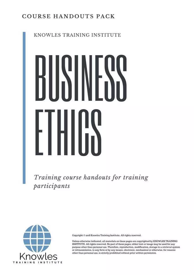 Business Ethics Training Course