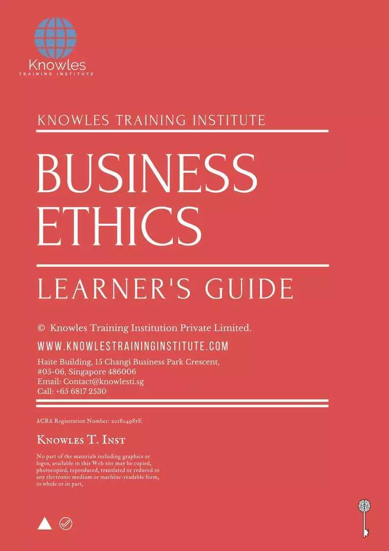 Business Ethics Training Course