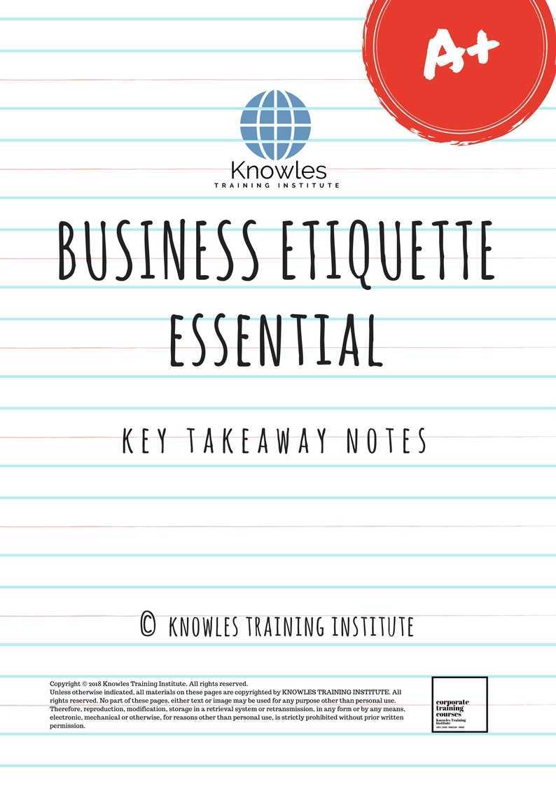 Business Etiquette Training Course