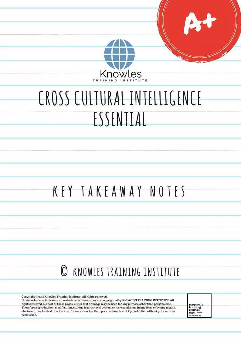 Cross Cultural Intelligence Course