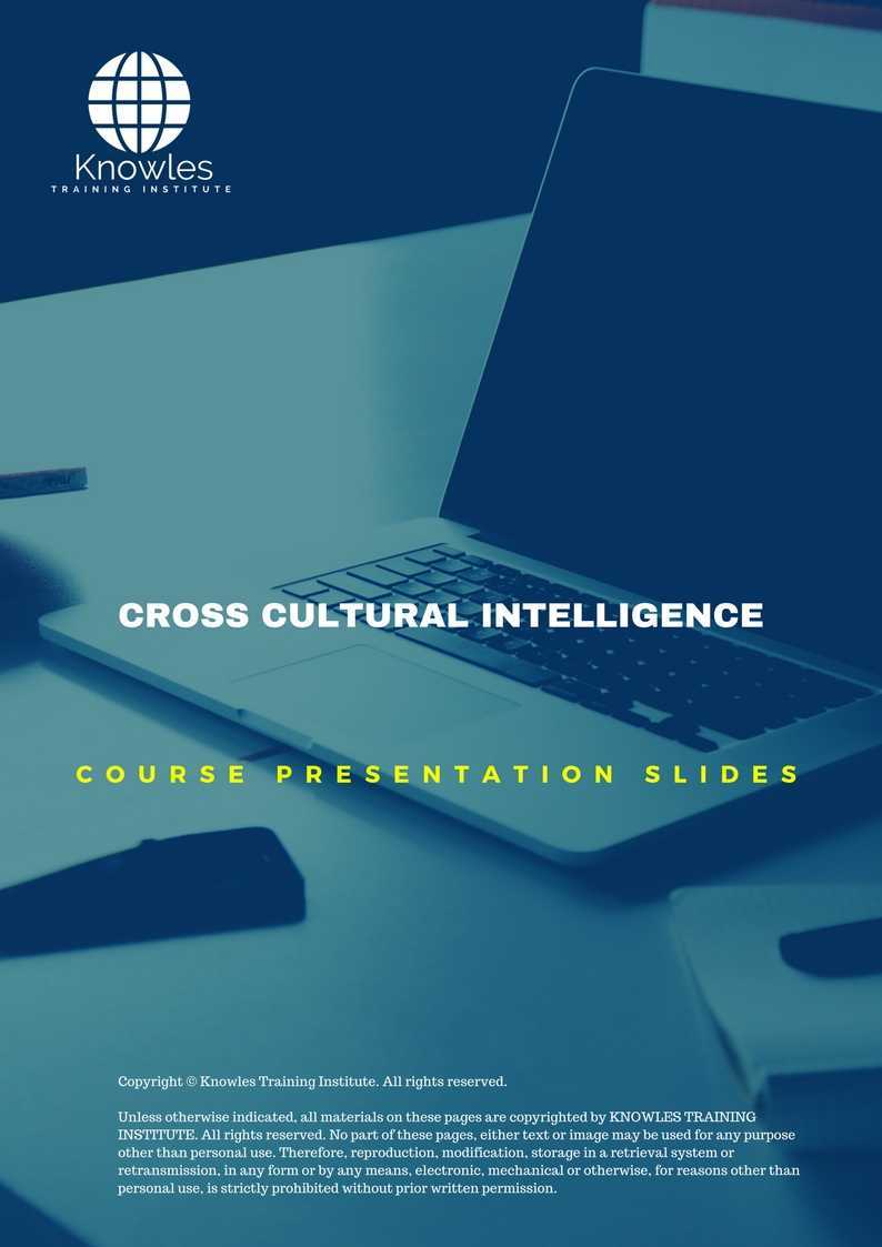Cross Cultural Intelligence Training Course Presentation Slides