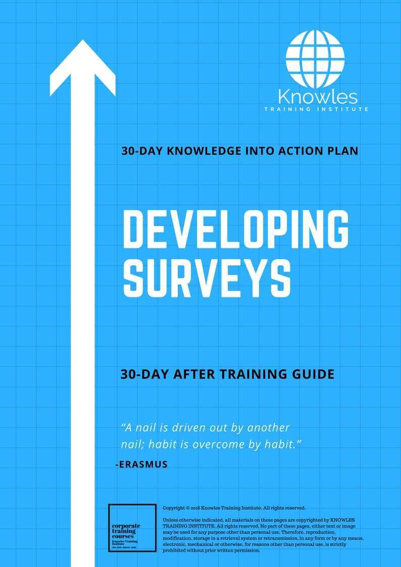 Developing Surveys 30 Day After Training Guide