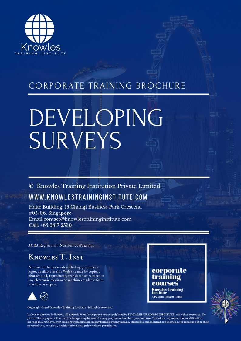 Developing Surveys Training Course Brochure