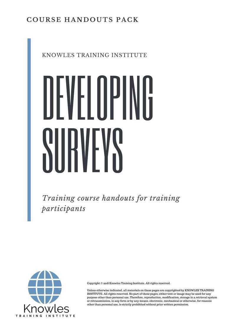Developing Surveys Training Course Handouts
