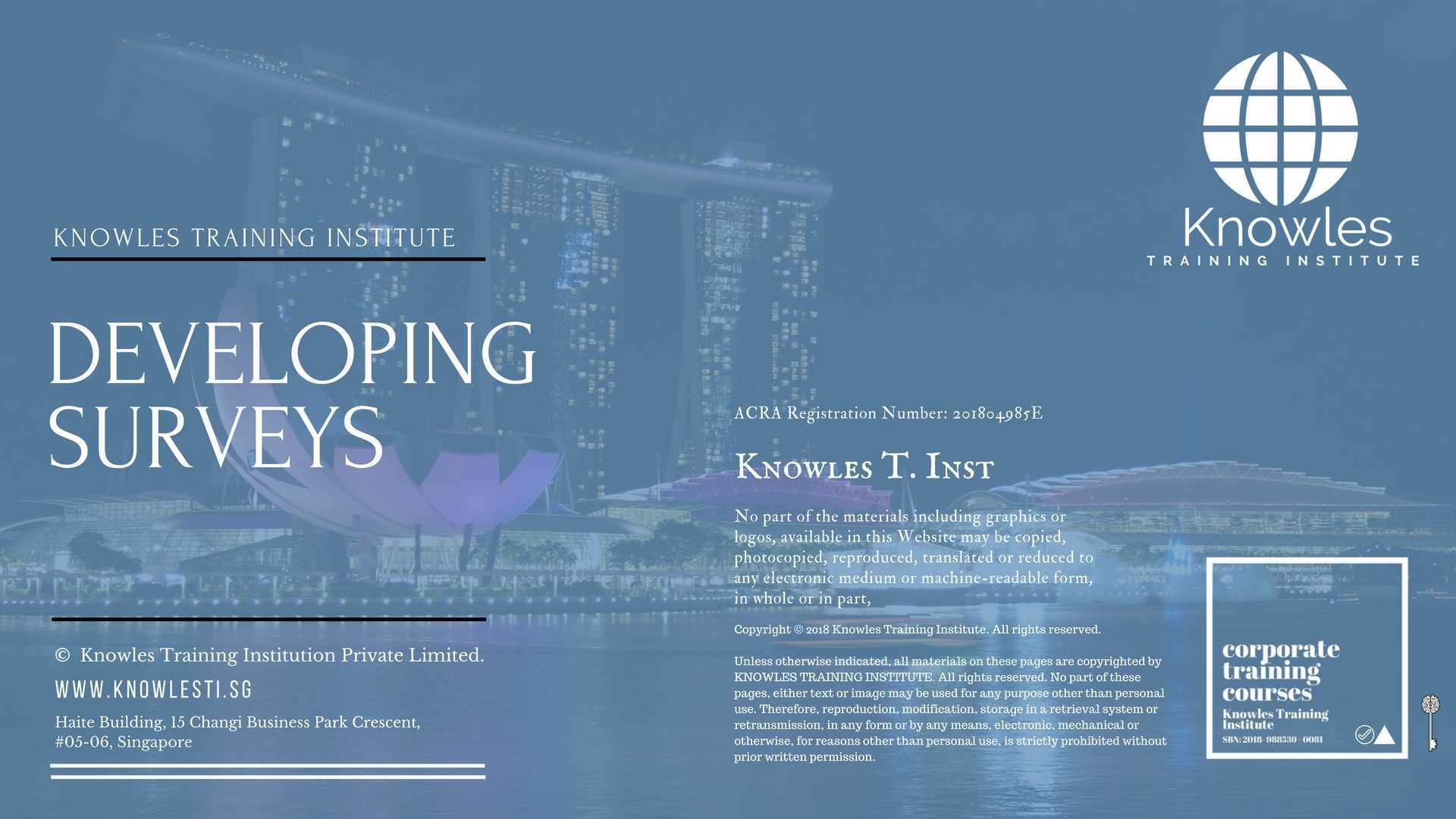 Developing Surveys Training Course in Singapore