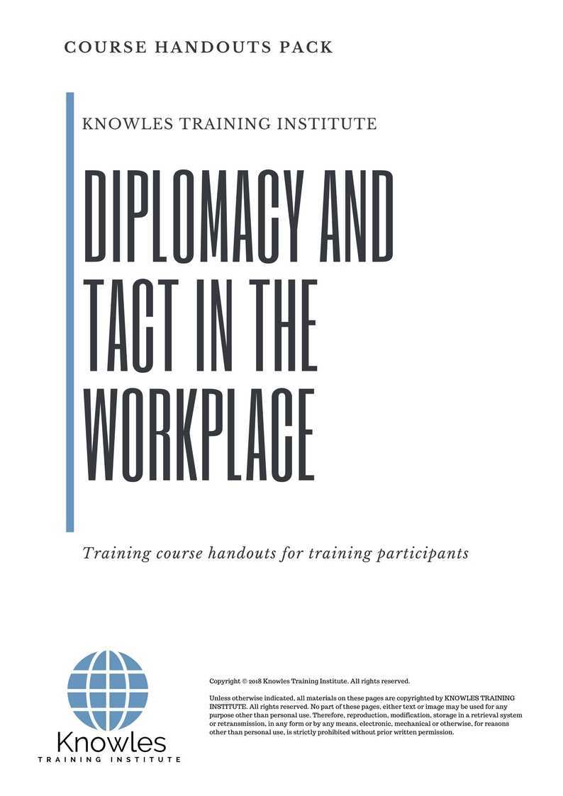 Diplomacy & Tact In The Workplace Course