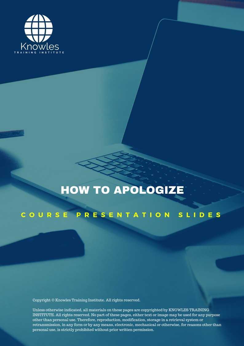 How To Apologize Training Course Presentation Slides