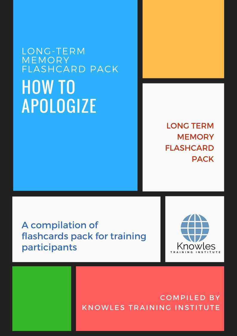 How To Apologize Training Flashcards