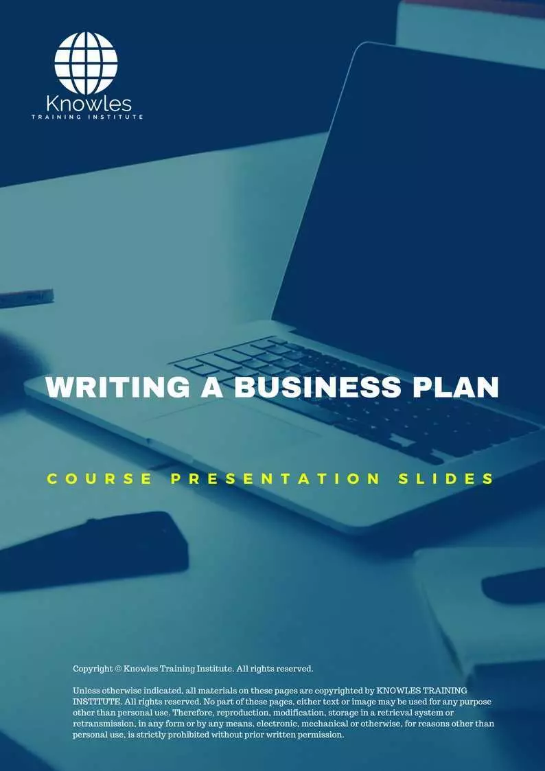 Writing A Business Plan Course