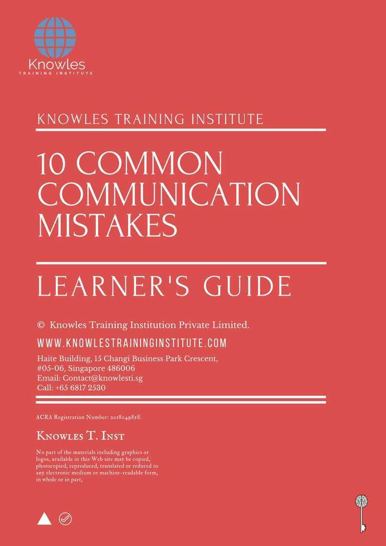 Ten Common Communication Mistakes