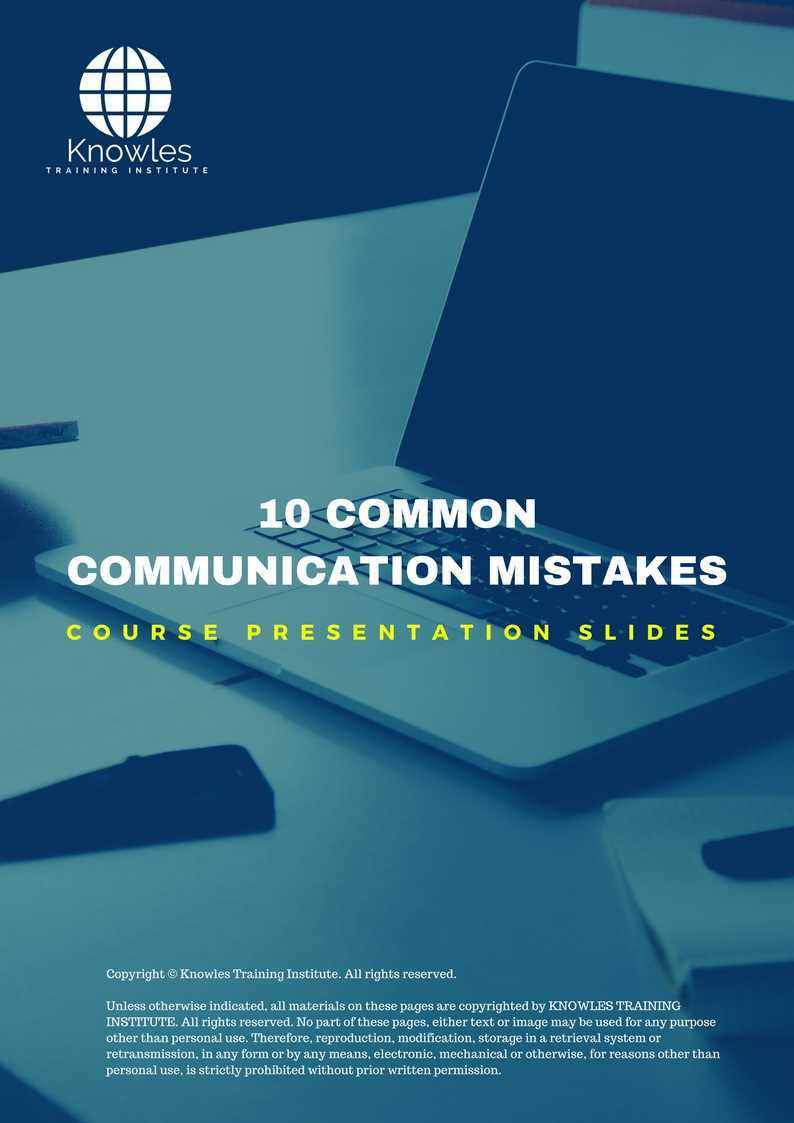 Ten Communication Mistakes