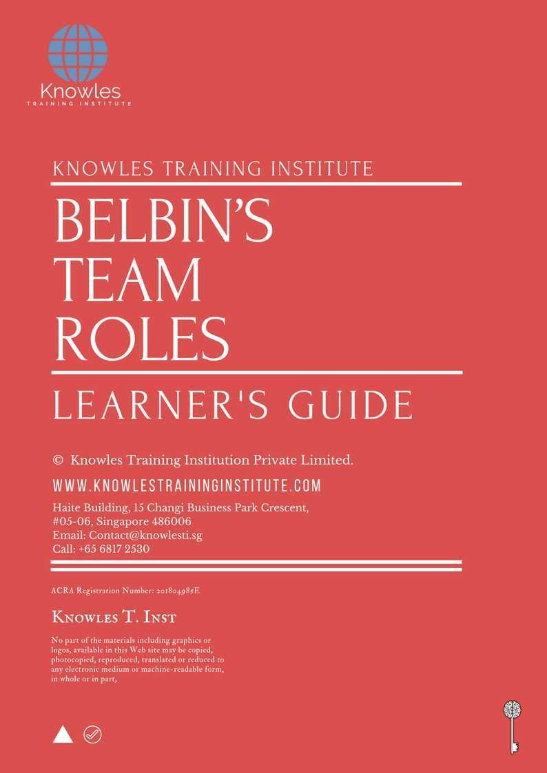 Belbin'S Team Roles Course