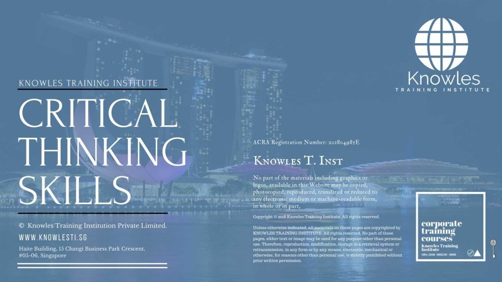 critical thinking skills course singapore