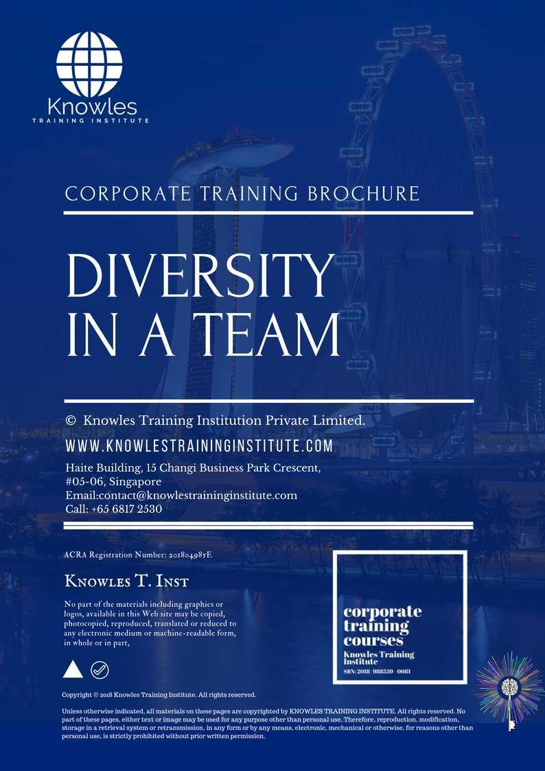 Diversity In A Team Training Course Brochure