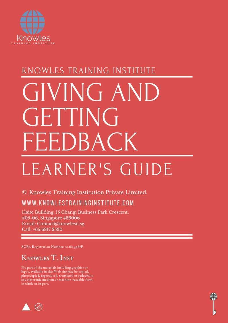Giving And Getting Feedback Course