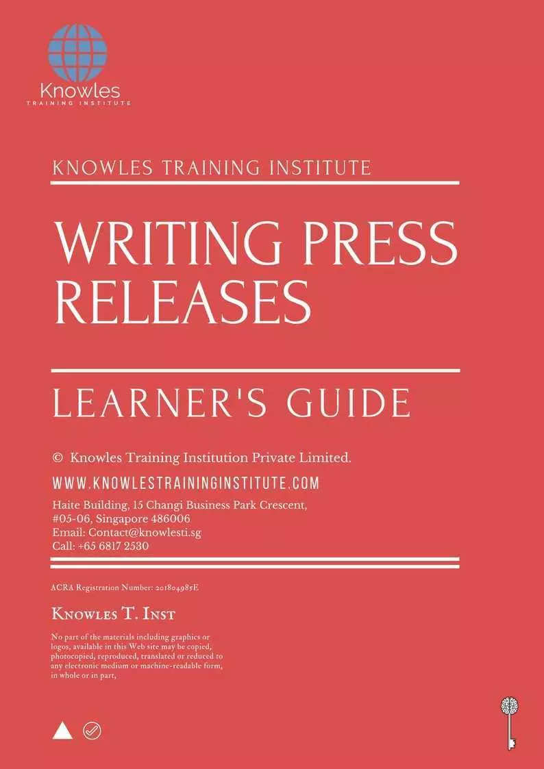 Writing Press Releases Course