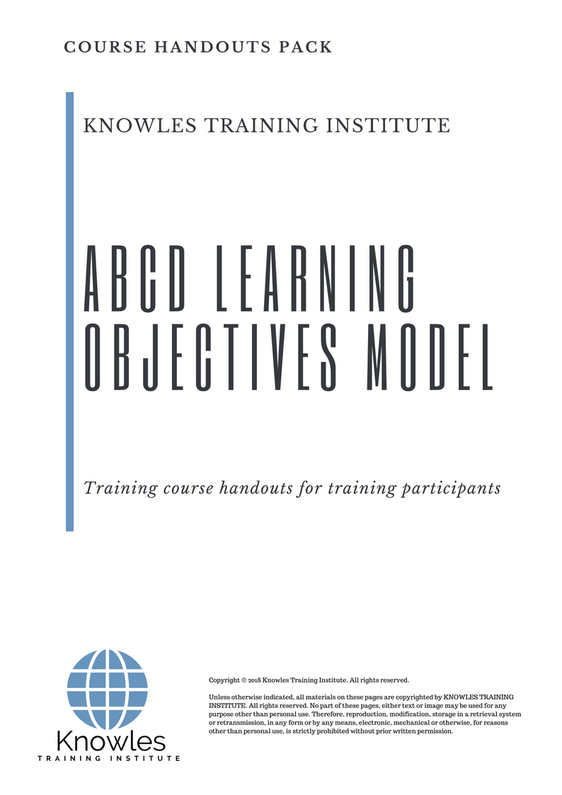 Abcd Learning Objectives Model Training Course In Singapore - Knowles ...