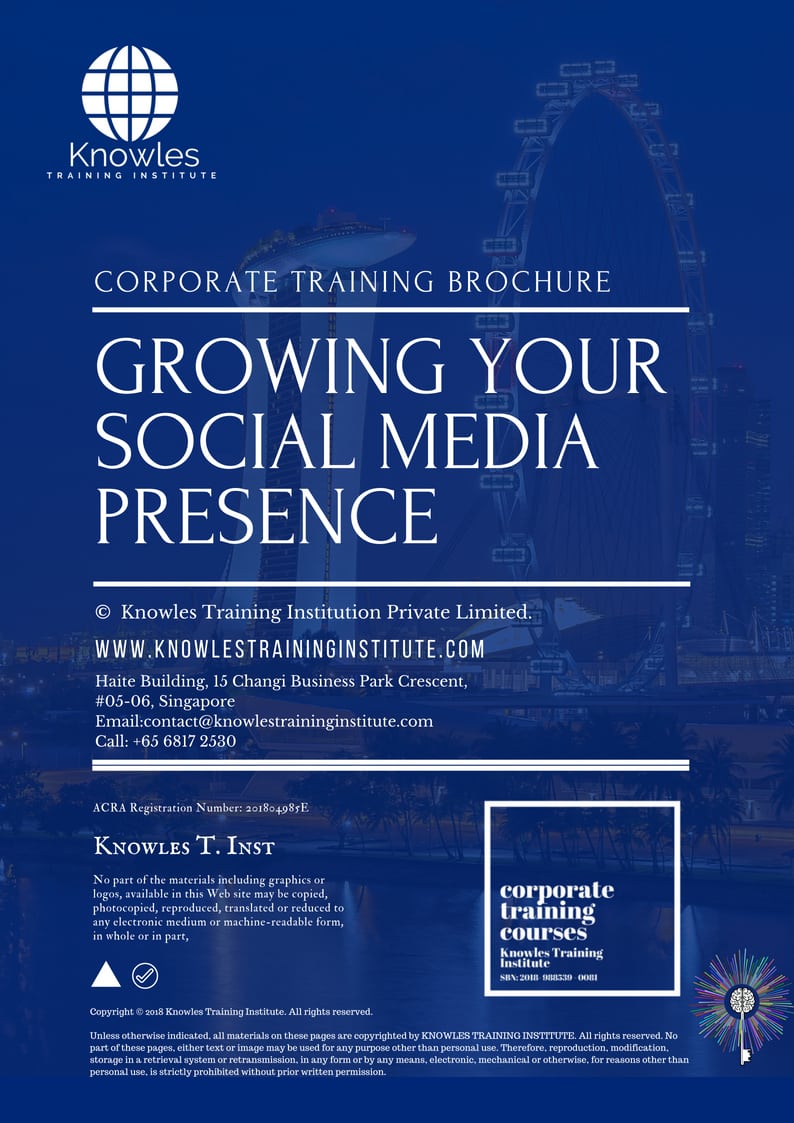 Course Brochure For Growing Your Social Media Presence