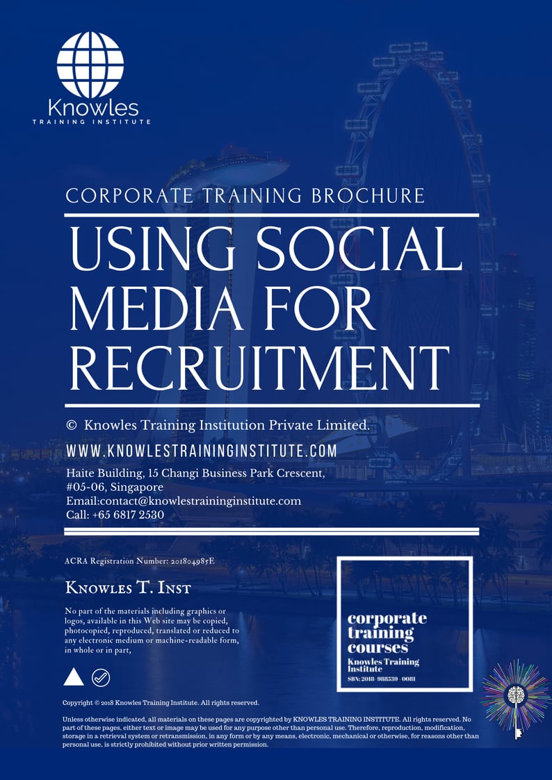 Course Brochure For Using Social Media For Recruitment
