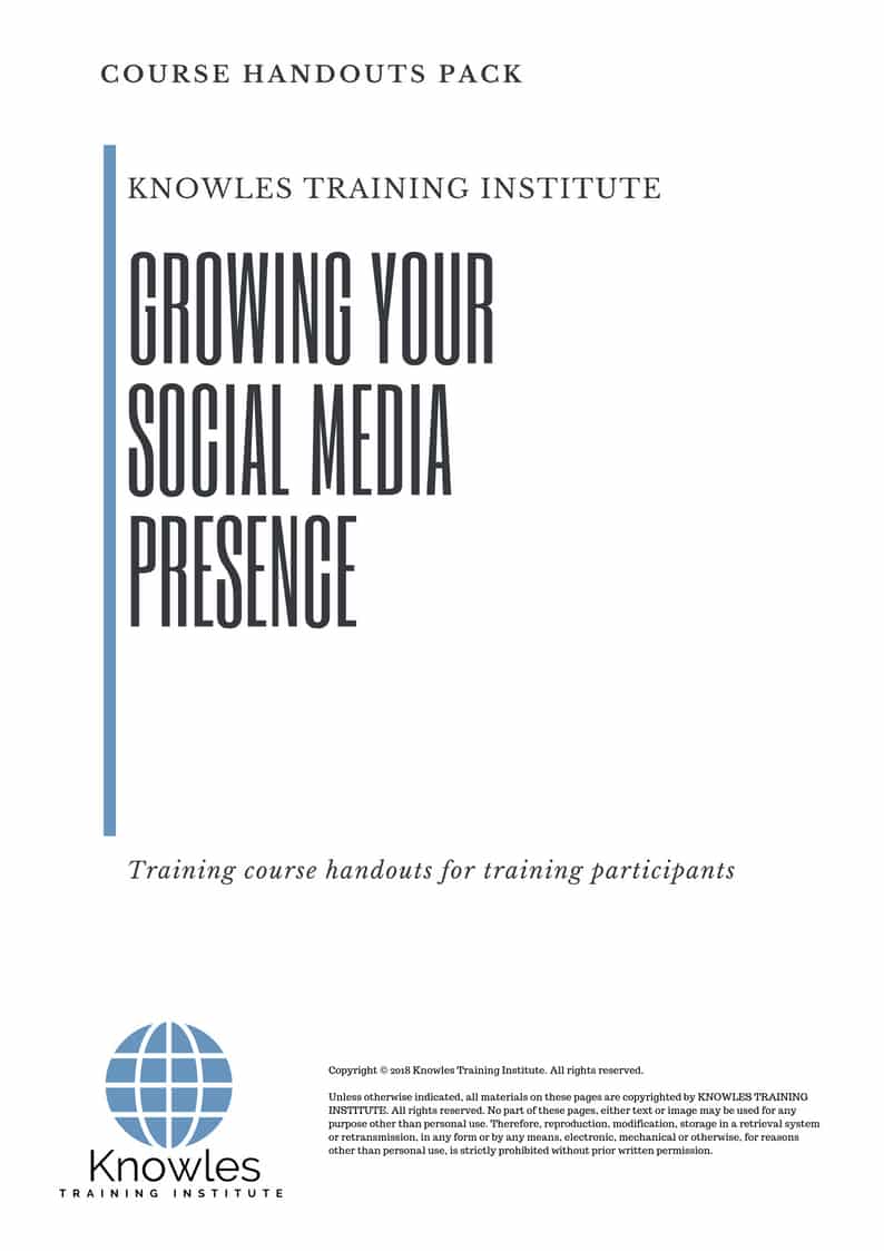 Course Handouts For Growing Your Social Media Presence