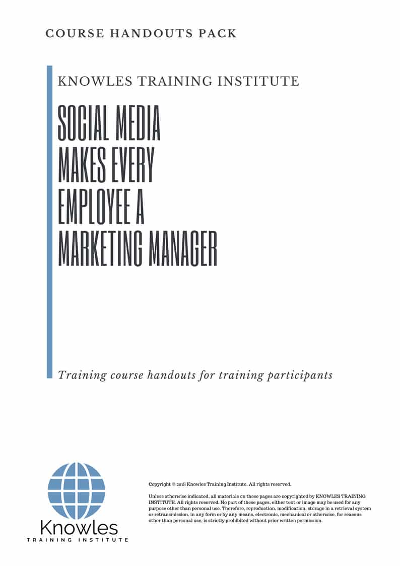 Course Handouts For Social Media Makes Every Employee A Marketing Manager