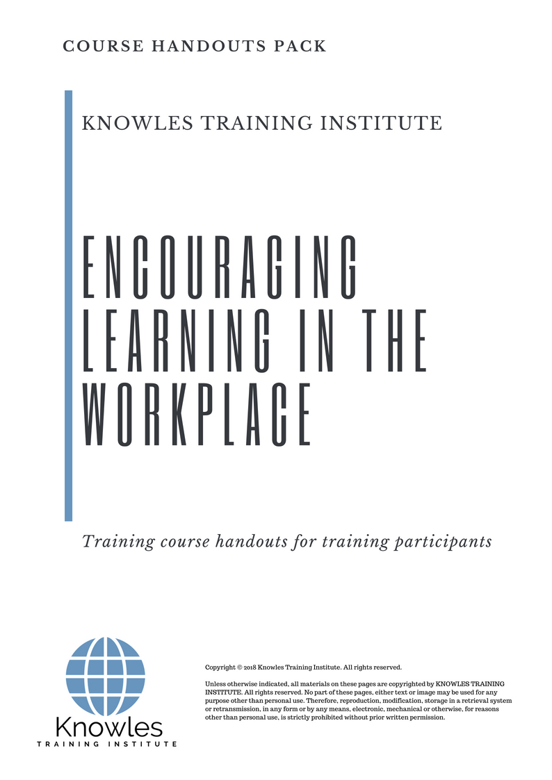 Encouraging Learning In The Workplace Course