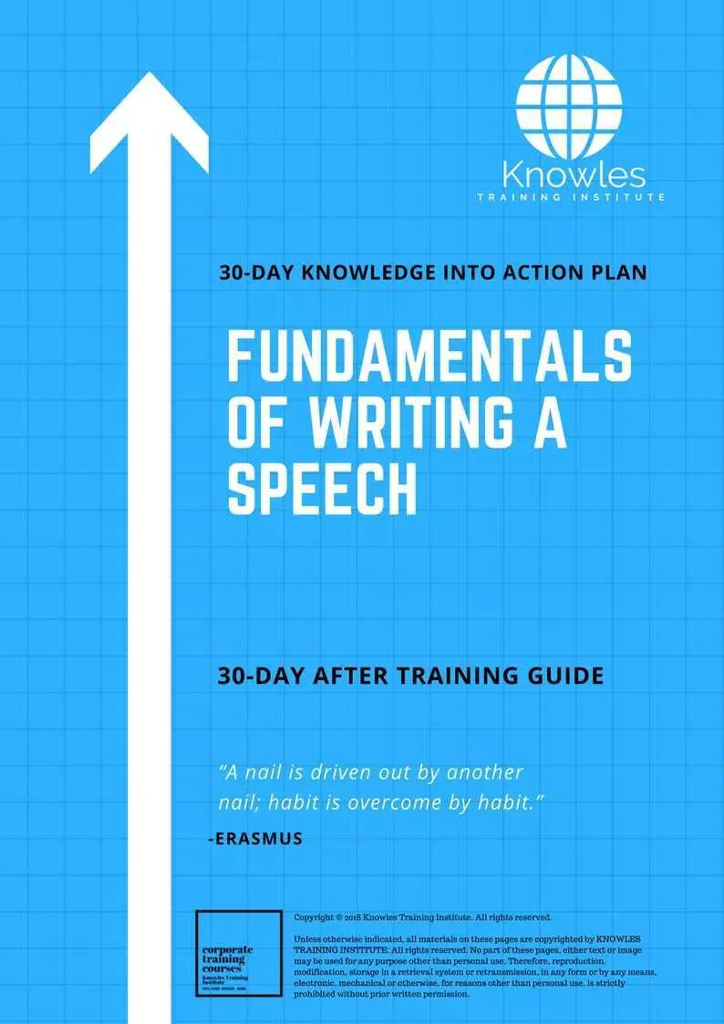 Fundamentals Of Writing A Speech Course