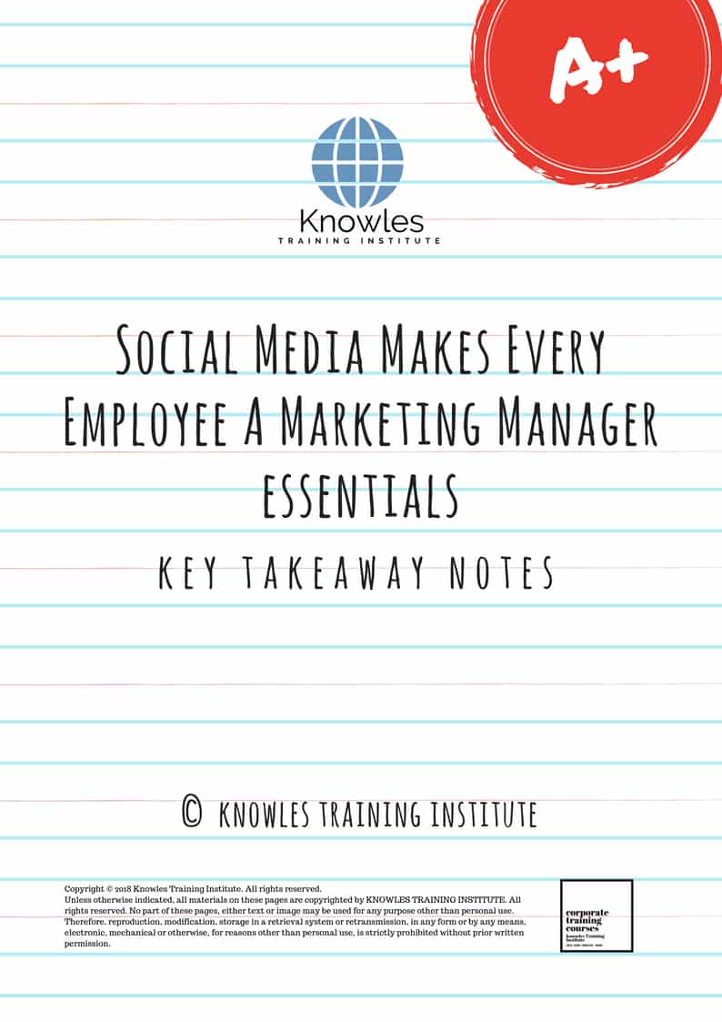 Key Takeaways Notes For Social Media Makes Every Employee A Marketing Manager
