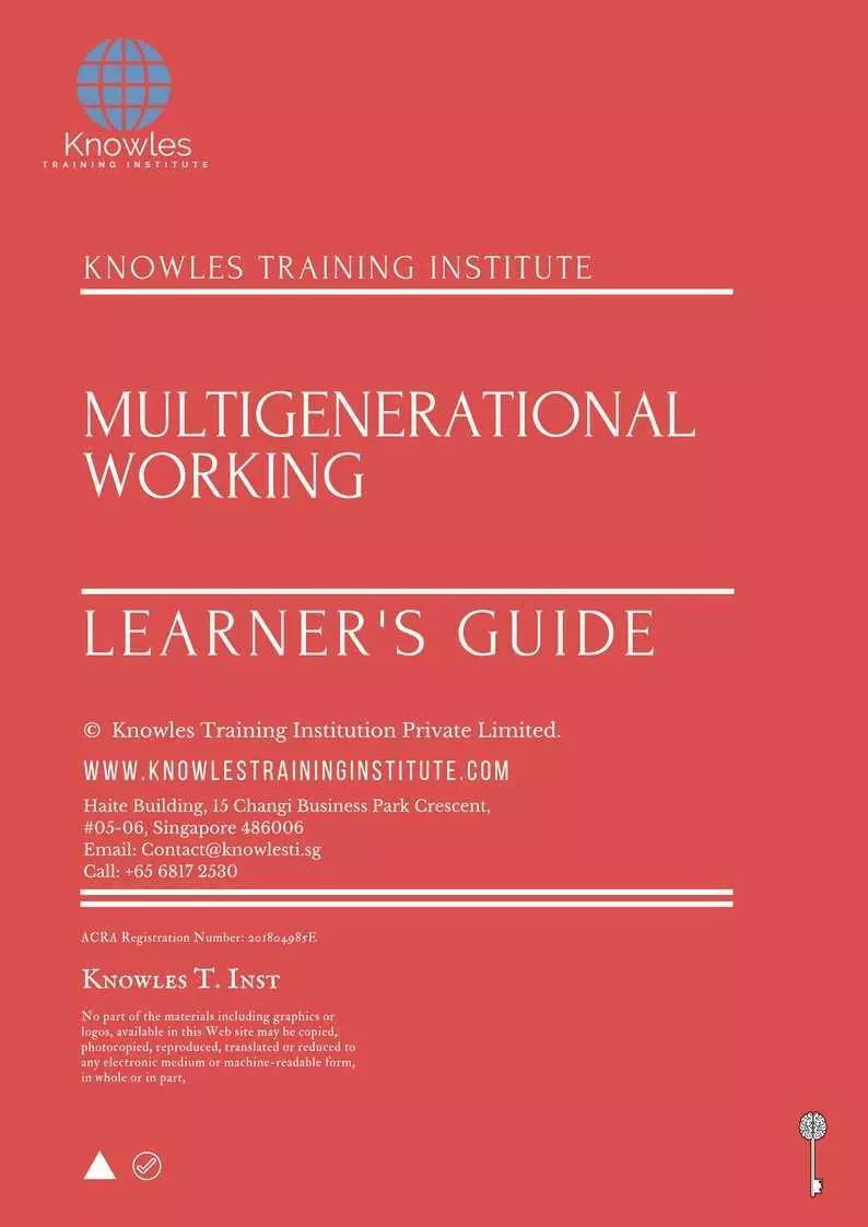 Multigenerational Working Training Course