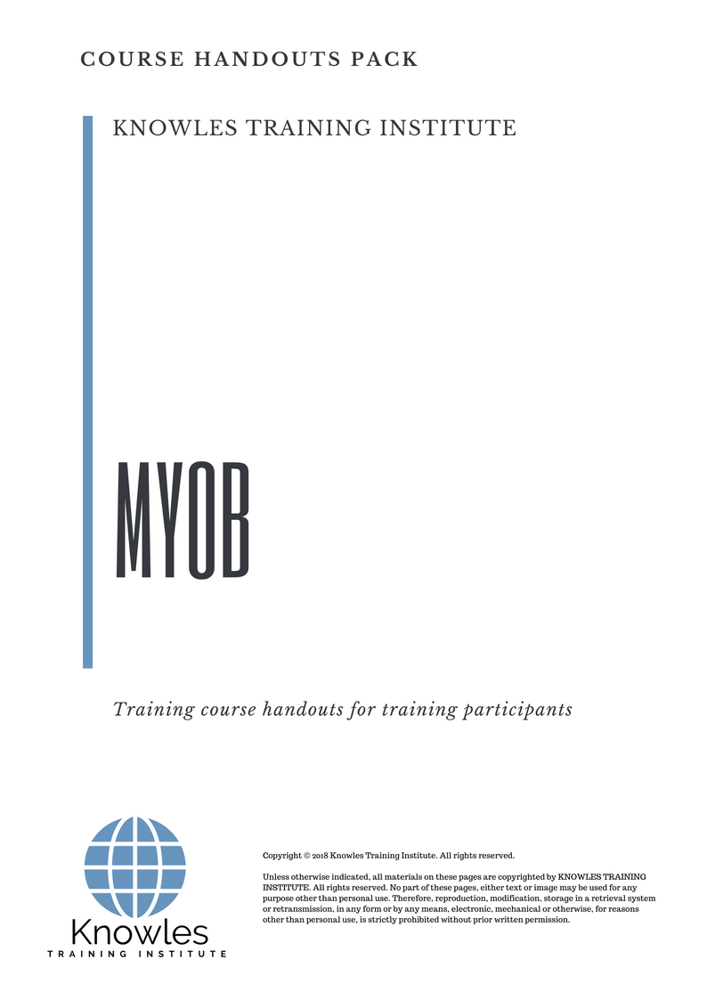 Myob Training Course