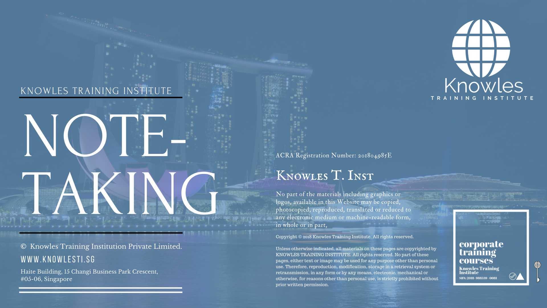 Note-Taking Training Course in Singapore