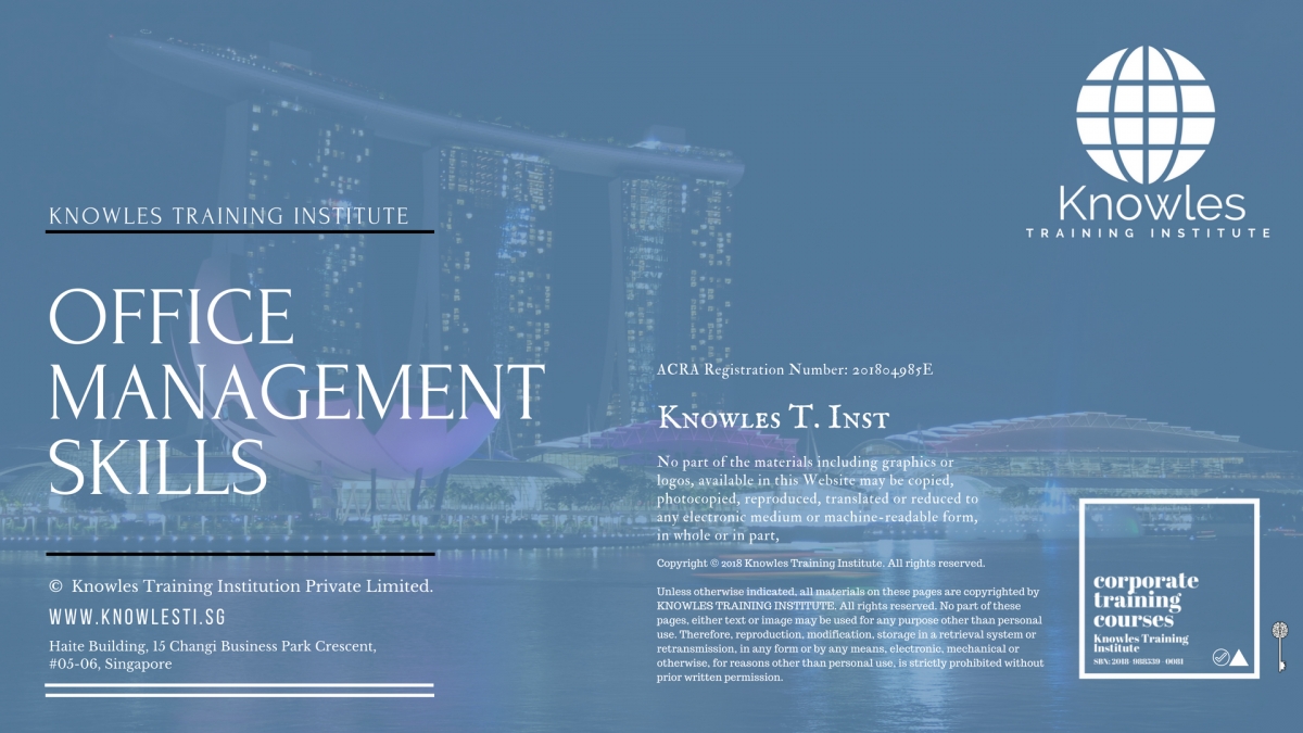 Office Management Skills Training Course In Singapore