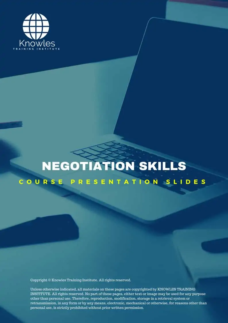 Negotiation Skills PPT Slides Used During Course