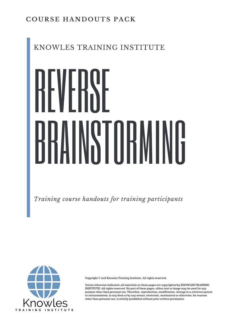 Reverse Brainstorming Training Course