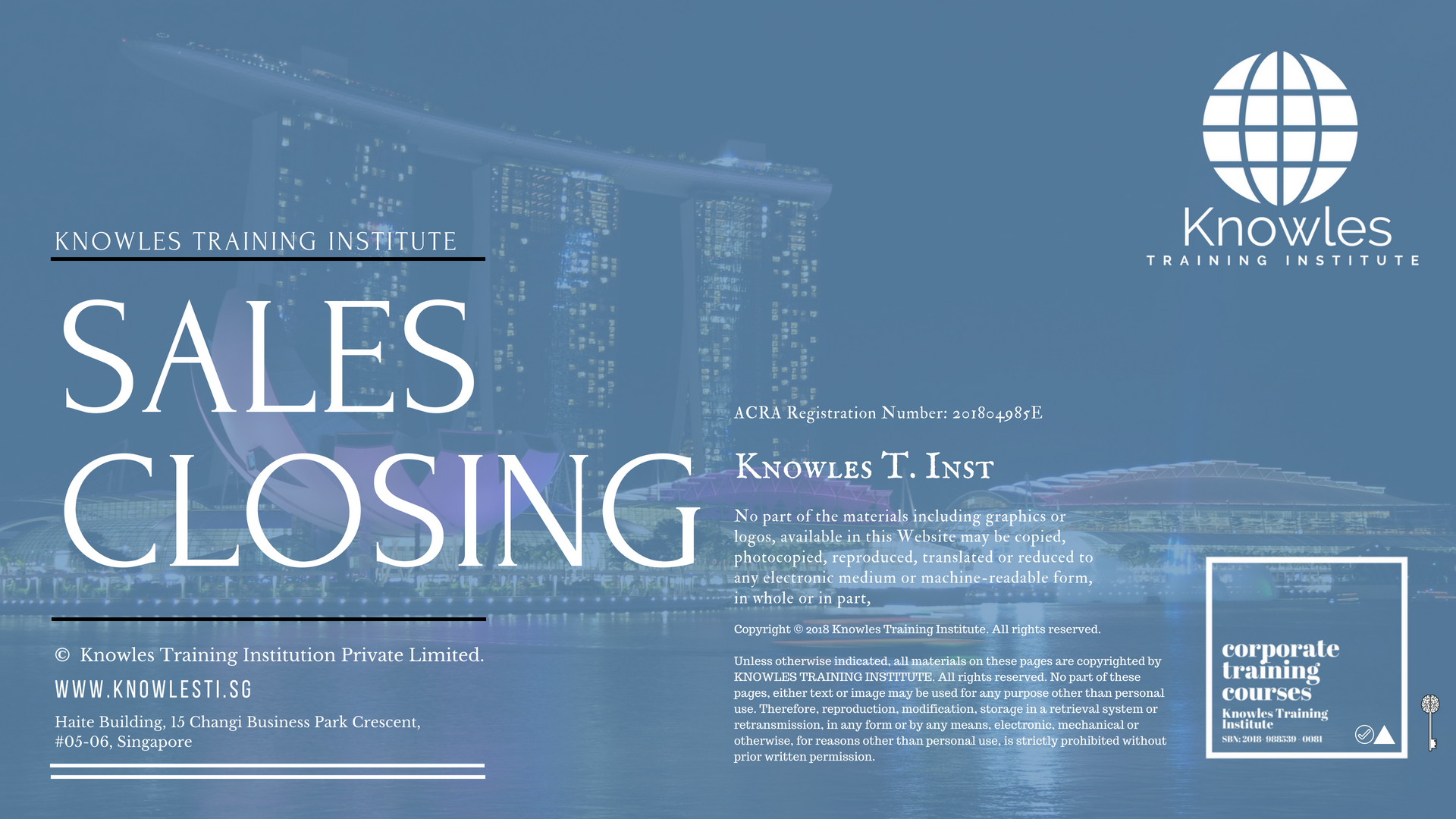 Sales Closing Training Course In Singapore Knowles Training Institute