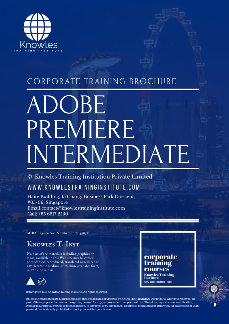 Adobe Premiere Intermediate Training Course Brochure