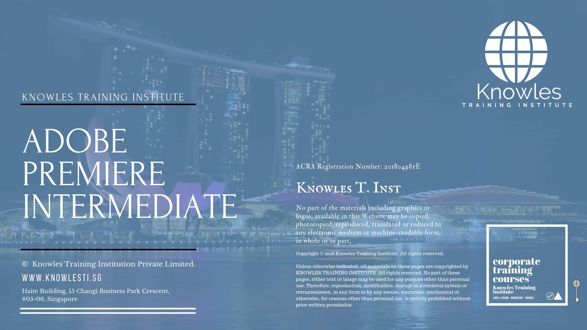 Adobe Premiere Intermediate Training Course in Singapore