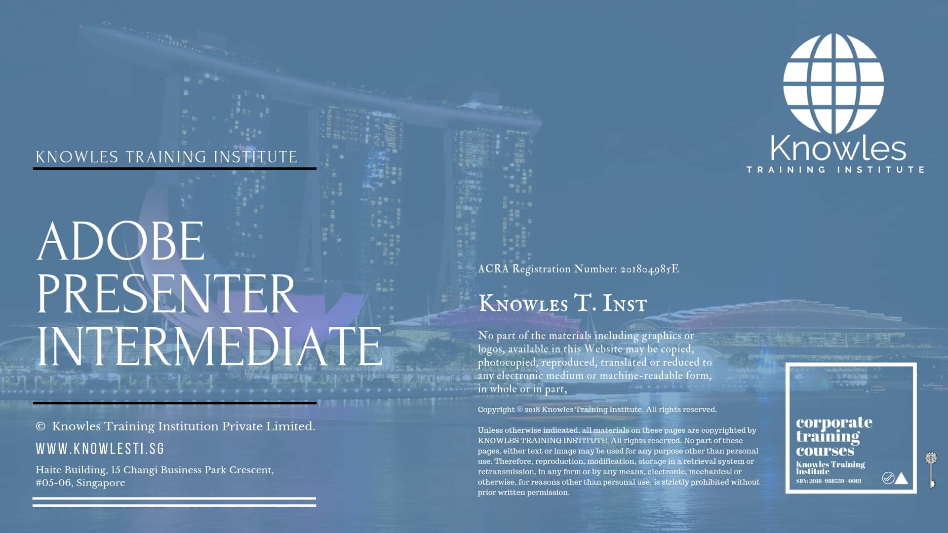 Adobe Presenter Intermediate Training Course in Singapore