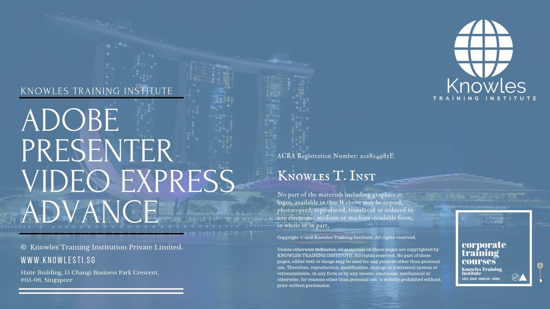 Adobe Presenter Video Express Advance Training Course in Singapore